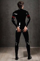 Men Latex Catsuits Collegiate Codpiece