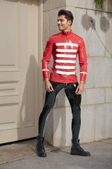Men Latex Jackets & Coats Bandleader Tunic Red Gentleman¡¯s Military Bandleader