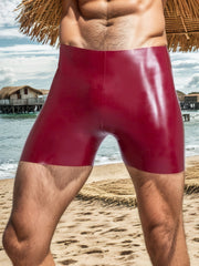 Men Latex Briefs Boxer Red Gold
