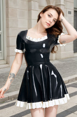 Black Latex Mini Dress